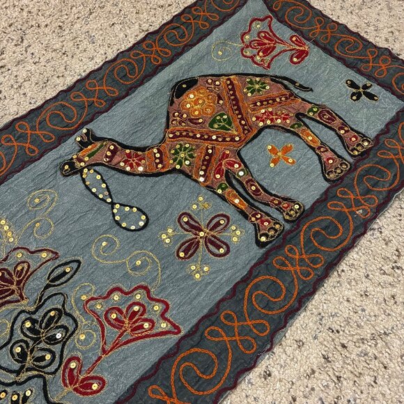 Fakih Collections Camel Embroidery Sequin Table Runner - Picture 4 of 6